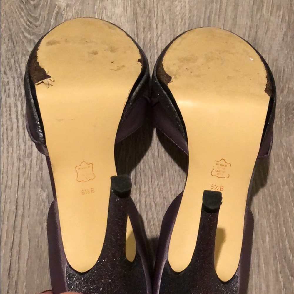 Caparros silver gray glitter evening sandal 6.5 - Picture 6 of 7